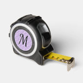 Mètre Ruban Élégant Monogramme Joli Points Motif Lilac Purple (Angle)