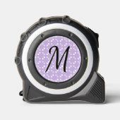 Mètre Ruban Élégant Monogramme Joli Points Motif Lilac Purple (Recto)