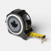 Mètre Ruban Feuille d'érable noire canadienne gris (Angle)