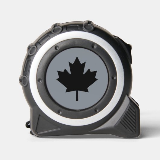 Mètre Ruban Feuille d'érable noire canadienne gris (Recto)