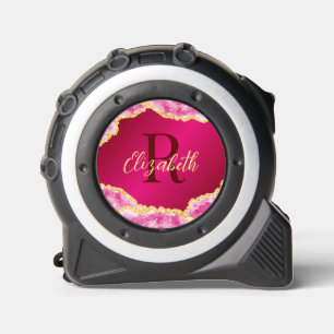 Mètre Ruban Fille rose monogramme