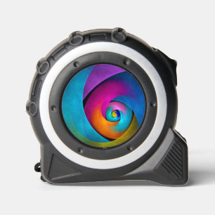 Mètre Ruban Floral moderne Art Abstrait rose Bleu Motif #17