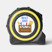 Mètre Ruban Fun Meilleur papa Nom Boîte à outils (Recto)