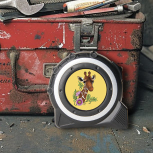 Mètre Ruban Giraffe Fleurs de Portrait Jaunes