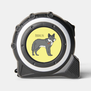 Mètre Ruban Gray wolf with pipe cartoon