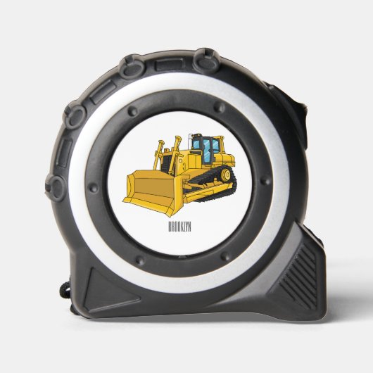 Mètre Ruban Illustration de dessin animé Bulldozer (Recto)