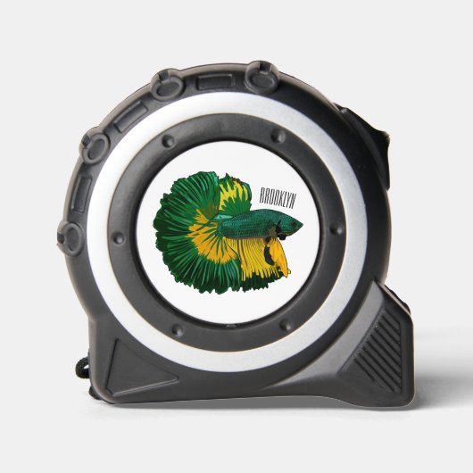 Mètre Ruban Illustration de la caricature de poisson de combat (Recto)