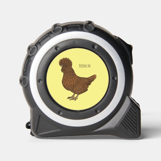 Mètre Ruban Illustration de poulet à la polis chamois (Recto)