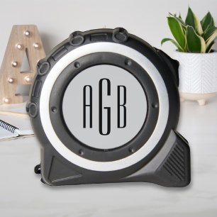 Mètre Ruban Initiales élégantes à 3 lettres en monogramme arge
