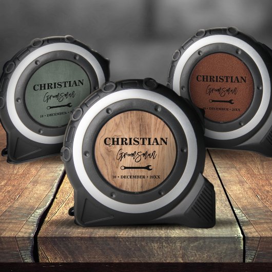 Mètre Ruban Initiales Monogrammes modernes Groomsmen Cadeau