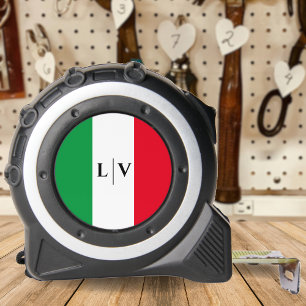 Mètre Ruban Italie Drapeau italien Rouge Blanc Vert Nom Initia