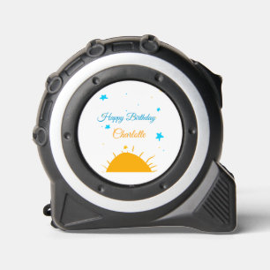 Mètre Ruban Jaune soleil bleu étoiles heureux anniversaire ajo