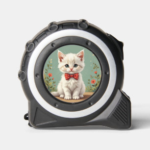 Mètre Ruban Joli adorable chat blanc avec noeud papillon