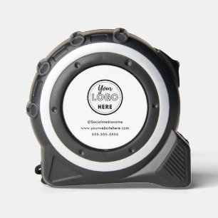 Mètre Ruban Logo de promotion blanc minimaliste de marque prof