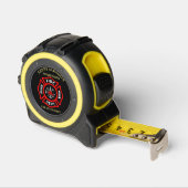 Mètre Ruban Logo du service d'incendie Badge noir et rouge (Angle)