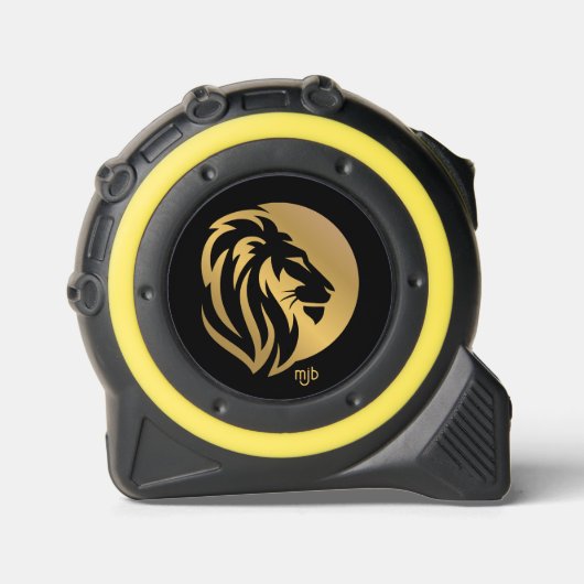 Mètre Ruban Logo Lion Or avec vos initiales Monogrammes (Recto)