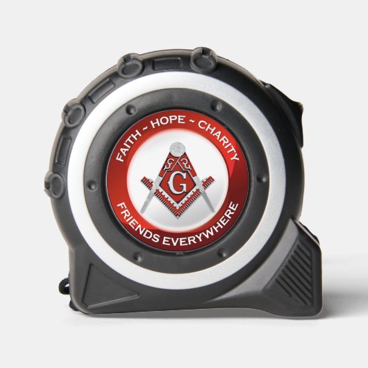 Mètre Ruban Masonic Tape Measure Red (Recto)