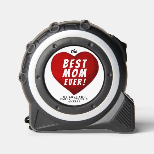 Mètre Ruban Meilleure maman Jamais Red Heart Nom de famille (Recto)