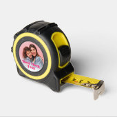 Mètre Ruban Meilleure maman jamais rose Retro texte photo (Angle)