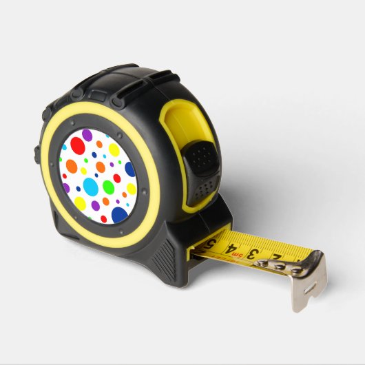 Mètre Ruban Mesure de bande des points arc-en-ciel blancs (Angle)