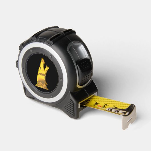 Mètre Ruban Mesure de ruban noir Golden Wolf Head (Angle)