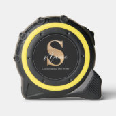 Mètre Ruban Moderne Monogramme Initiale S & Nom Personnalisé (Recto)