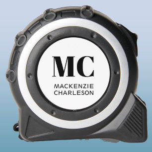 Mètre Ruban Monogramme Deux initiales Nom personnalisé