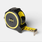 Mètre Ruban monogramme gris foncé jaune signifie nom (Angle)