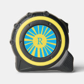 Mètre Ruban Monogramme jaune bleu Mesure de bande solaire (Recto)