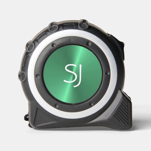 Mètre Ruban Monogramme métallique vert brillant (Recto)