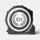 Mètre Ruban Monogramme minimal, couronne de laurier gris foncé (Recto)