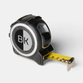 Mètre Ruban Monogramme moderne 2 Initiales Couleurs personnali (Angle)