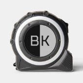 Mètre Ruban Monogramme moderne 2 Initiales Couleurs personnali (Recto)