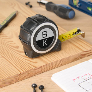 Mètre Ruban Monogramme moderne Deux initiales Couleurs personn