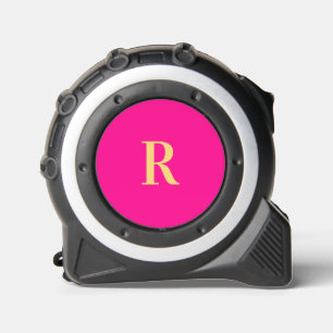 Mètre Ruban Monogramme Moderne Minimale Rose Chaud