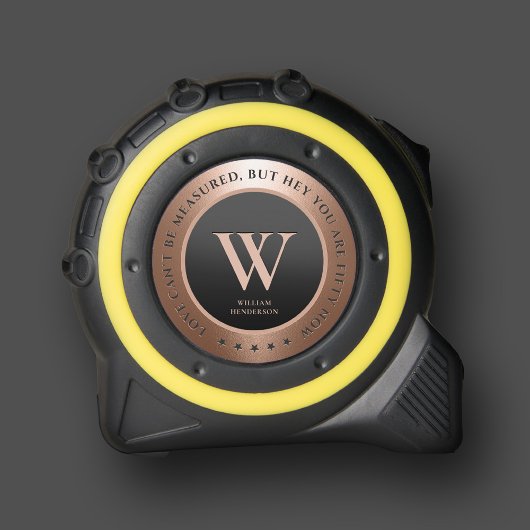 Mètre Ruban Monogramme moderne Premier cuivre Rosegold Funny