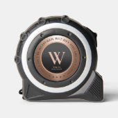 Mètre Ruban Monogramme moderne Premier cuivre Rosegold Funny (Recto)