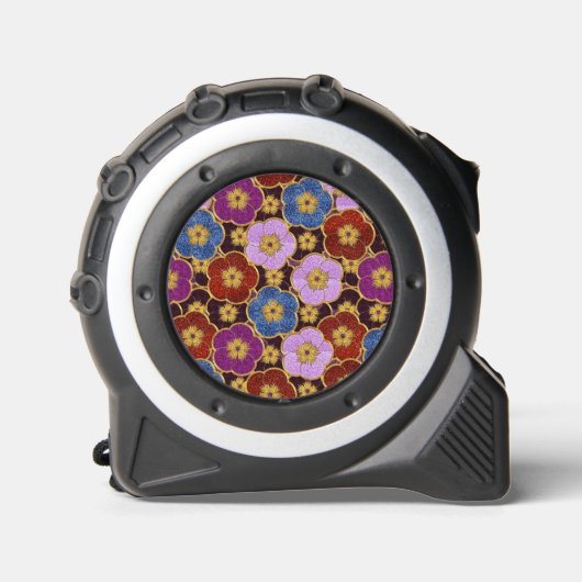 Mètre Ruban Motif de fleurs multicolores (Recto)