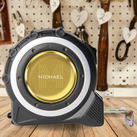 Mètre Ruban Nom de la pièce d'or Monogramme initial