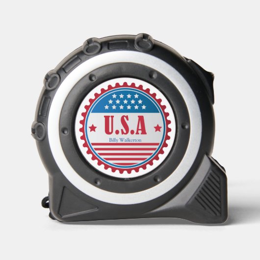 MÈTRE RUBAN NOM DE MONOGRAMME CUSTOMISÉ DE SCEAU USA (Recto)