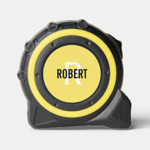 Mètre Ruban Nom du monogramme jaune moderne