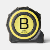 Mètre Ruban Nom du monogramme métallique élégant (Recto)