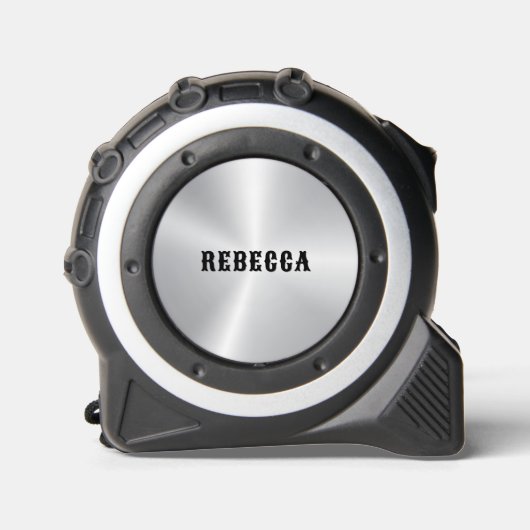 Mètre Ruban Nom minimal Arrière - plan d'argent métallique (Recto)