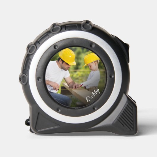 Mètre Ruban Photo personnalisée avec le texte de papa (Recto)