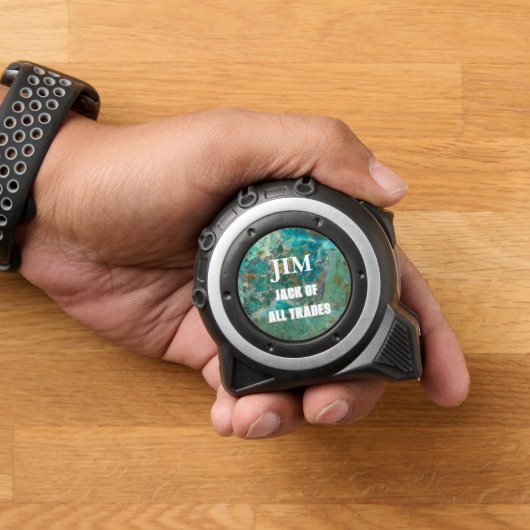 Mètre Ruban Pierre minérale bleu Chrysocolla Personnalisée (Maison)