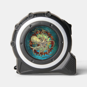 Mètre Ruban Pieuvre en vapeur et engrenages à horloge