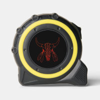 Red Ghost Dance Buffle noir jaune ruban mesure