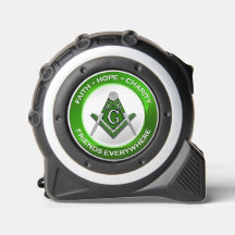 Ruban à mesurer maçonnique vert