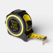 Mètre Ruban Rustique Jaune + Noir Meilleur Papa Jamais avec no (Angle)