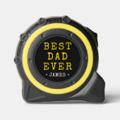 Mètre Ruban Rustique Jaune + Noir Meilleur Papa Jamais avec no (Recto)
